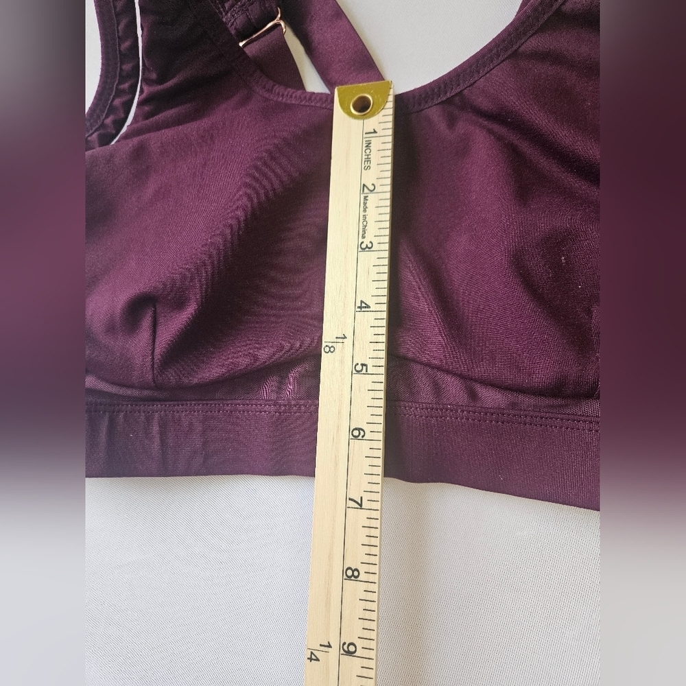 Fabletics-M Burgundy  Sports Bra with Racerback and Wide Elastic Band - Picture 4 of 6